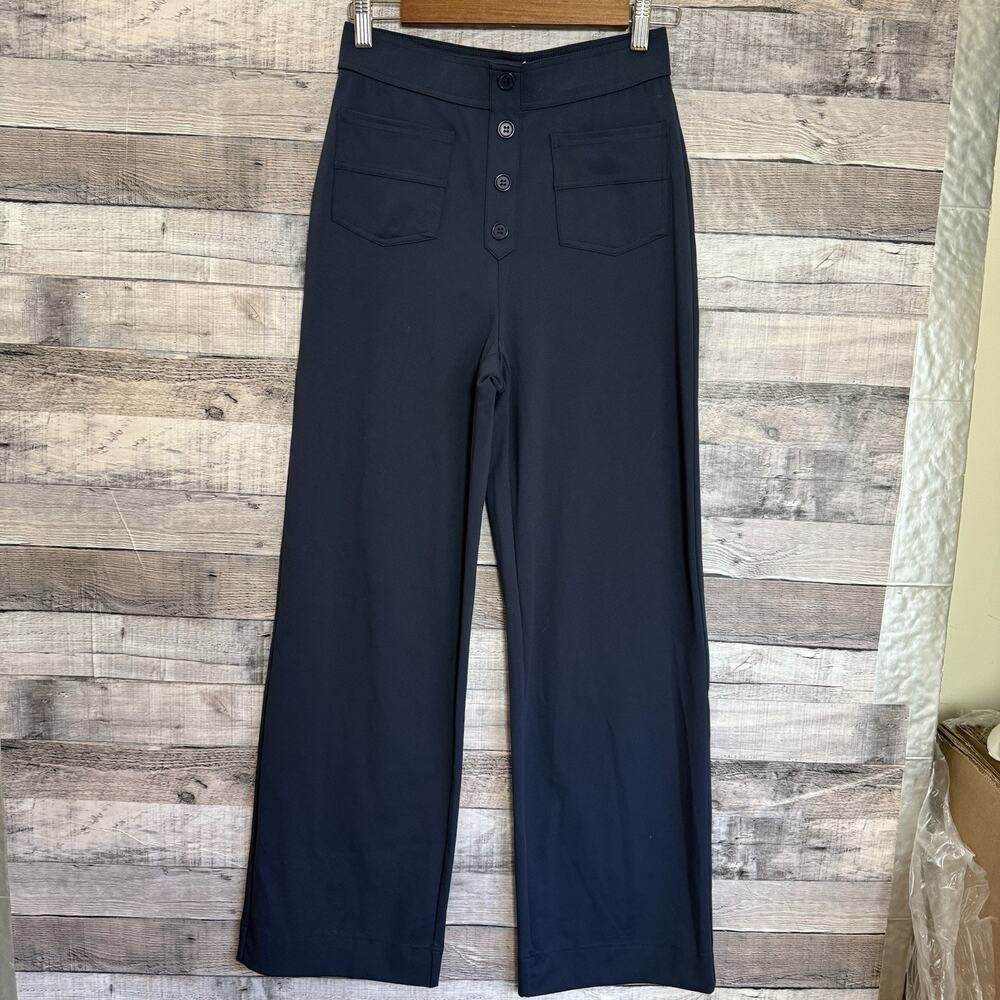 Halara DayStretch High Waisted Pockets Straight Leg Casual Pants Blue Small